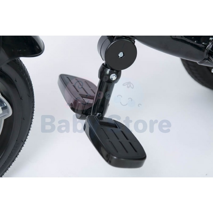 Vaikiškas triratukas TomaBike Little Tiger su apsaugine juosta ir stumimo rankena