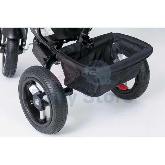 Vaikiškas triratukas TomaBike Little Tiger su apsaugine juosta ir stumimo rankena