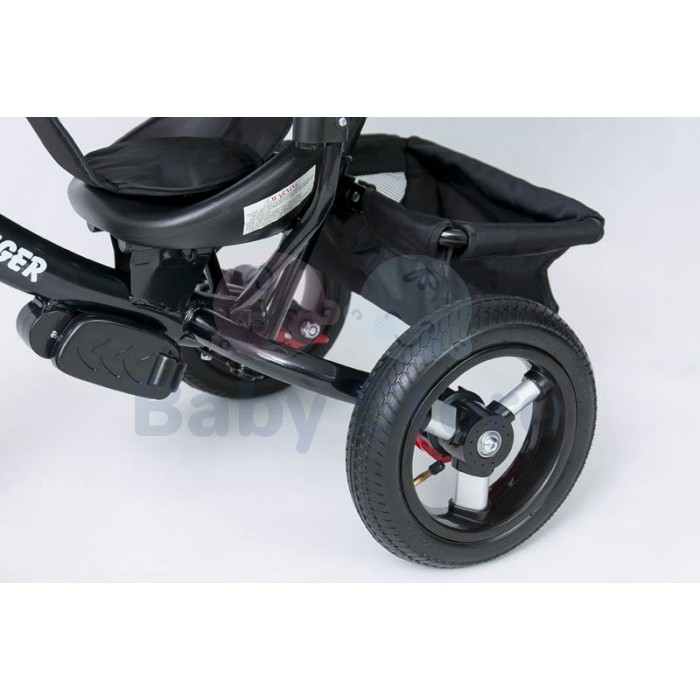 Vaikiškas triratukas TomaBike Little Tiger su apsaugine juosta ir stumimo rankena