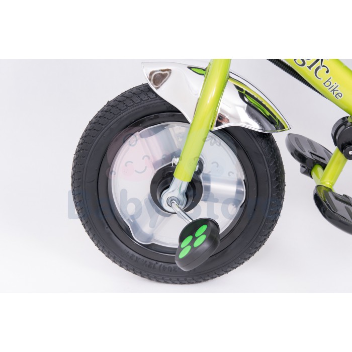 Vaikiškas triratukas TomaBike MagicBike su stumimo rankena ir apsaugine juosta