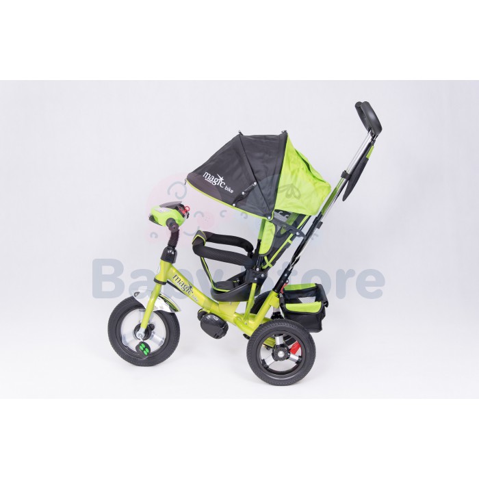 Vaikiškas triratukas TomaBike MagicBike su stumimo rankena ir apsaugine juosta