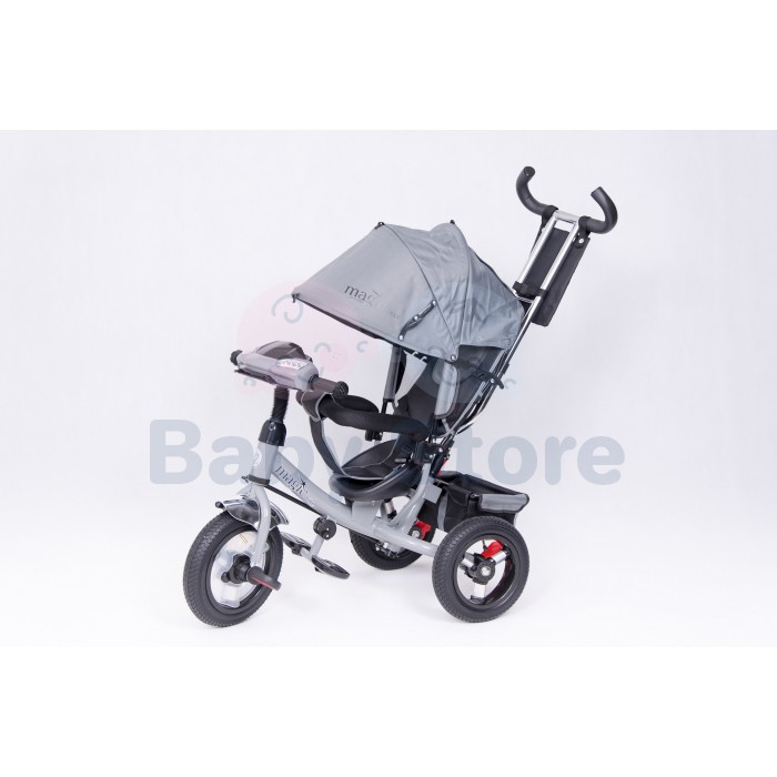 Vaikiškas triratukas TomaBike MagicBike su stumimo rankena ir apsaugine juosta