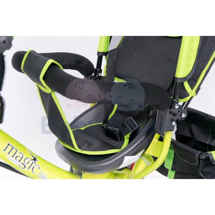 Vaikiškas triratukas TomaBike MagicBike su stumimo rankena ir apsaugine juosta
