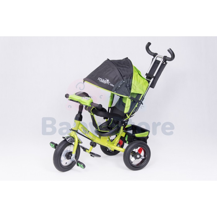 Vaikiškas triratukas TomaBike MagicBike su stumimo rankena ir apsaugine juosta