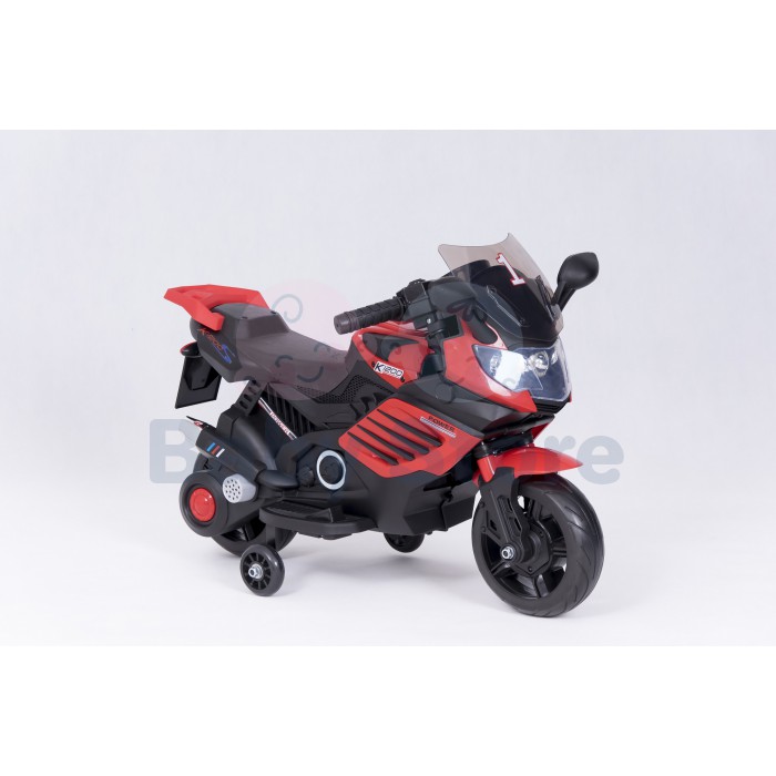 LQ-158 elektrinis motociklas vaikams su atraminiais ratukais ir LED žibintais