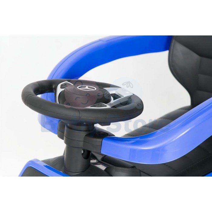 Mercedes-Benz C63 AMG 3in1 pasispiriama mašinytė su rankena ir stogeliu vaikams