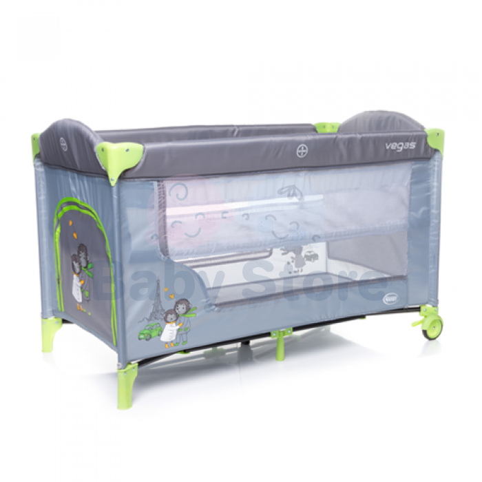 4Baby Vegas dviejų lygių kelioninė lovytė – maniežas su ratukais ir šoniniu langu