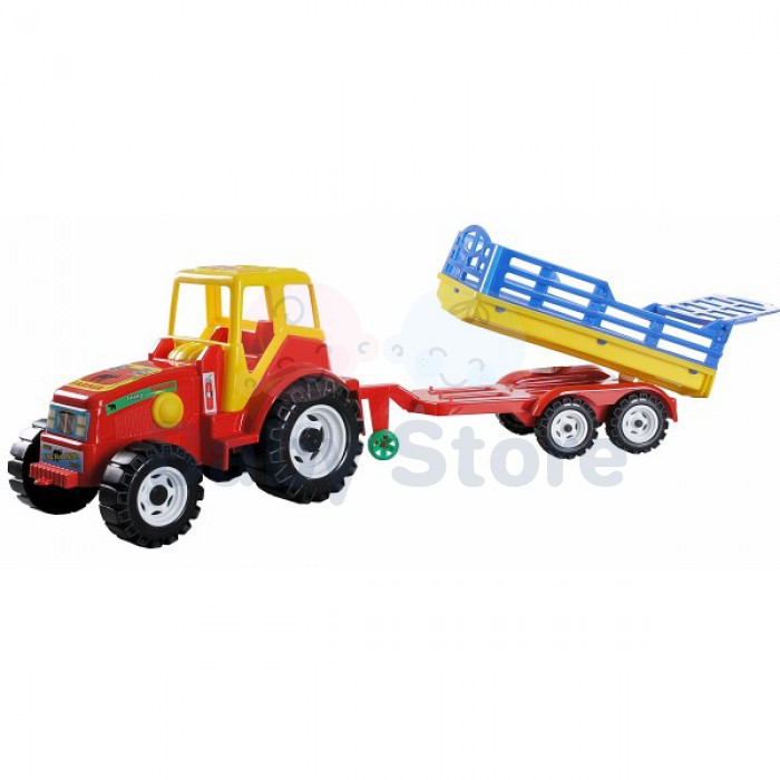 Traktorius Big Farmer su verčiama priekaba 60 cm vaikams