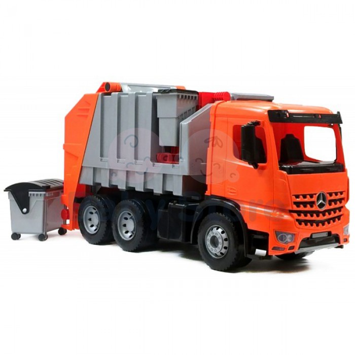 Didelė žaislinė „Mercedes Arocs“ šiukšliavežė 63 cm