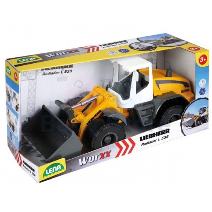 LENA WORXX Liebherr L538 pakrovėjas 48 cm su kaušu vaikams