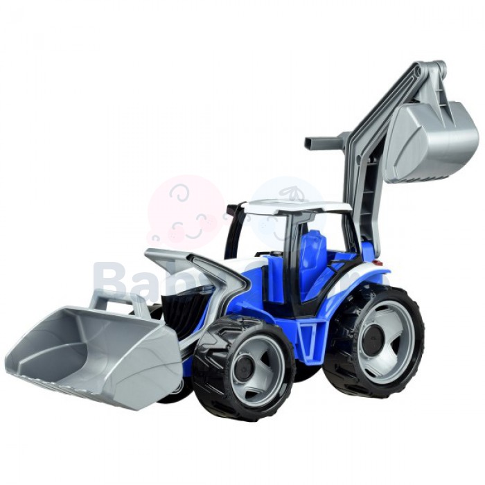 LENA mėlynas galingas traktorius ekskavatorius 70 cm vaikams