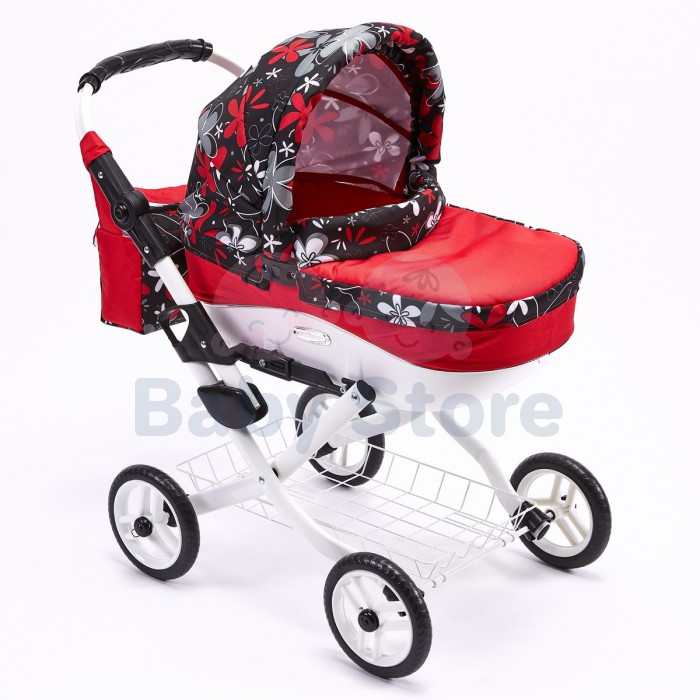 ADBOR Lily vaikiškas lėlių vežimėlis su lopšiu ir krepšeliu