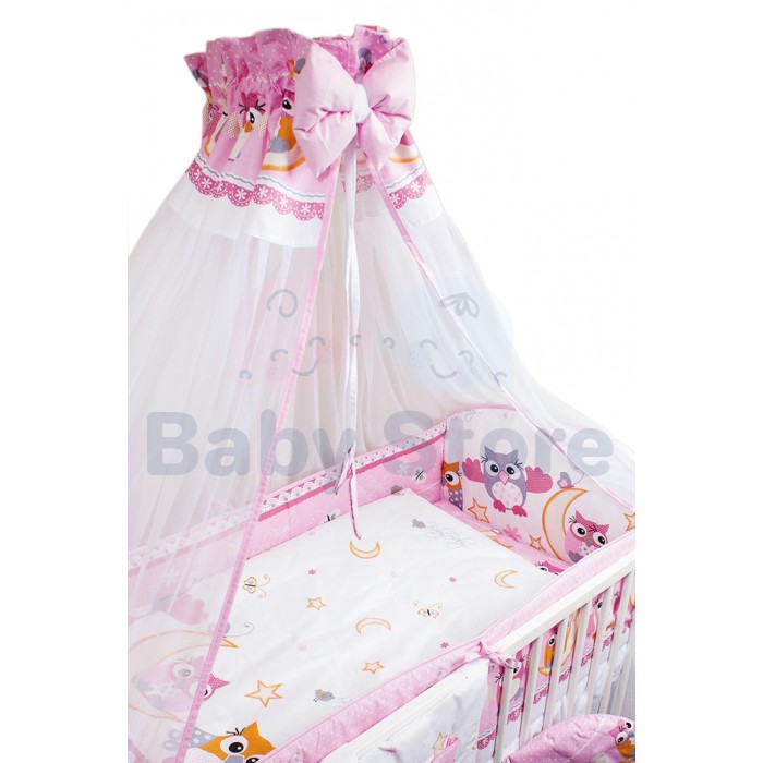 Ankras Owls 6 dalių patalynės komplektas kūdikio lovytei