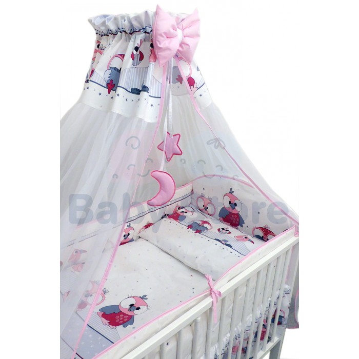 Ankras Birds 6 dalių kūdikių patalynės komplektas lovytei