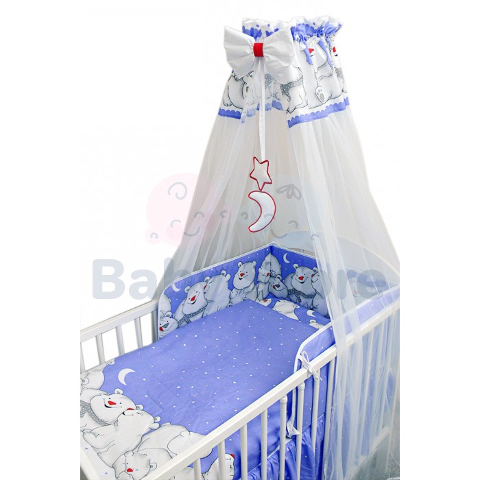 Ankras Narrow Bears 6 dalių patalynės komplektas kūdikių lovytei