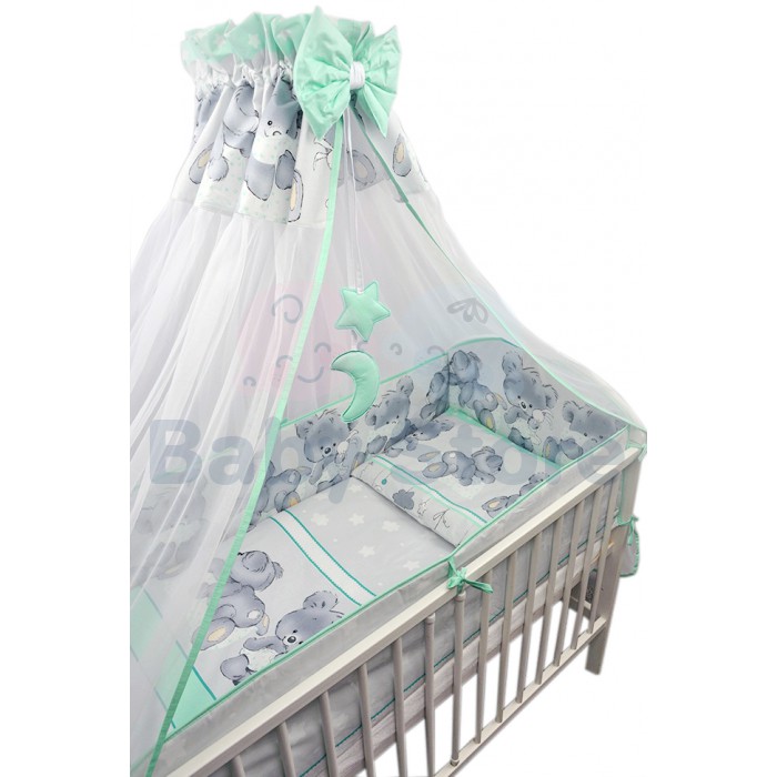 Ankras Bears 6 dalių kūdikių patalynės komplektas lovytei