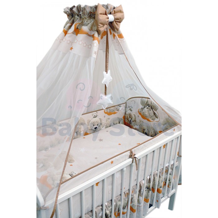 Ankras Funny Bear 6 dalių patalynės komplektas kūdikių lovytei