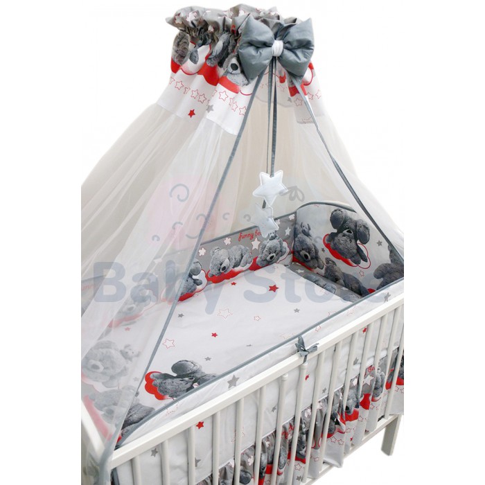 Ankras Funny Bear 6 dalių patalynės komplektas kūdikių lovytei