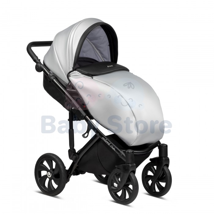 tutis mimi style luxury 3in1 universalus vezimelis silver sviesiai sidabrines spalvos premium modelis