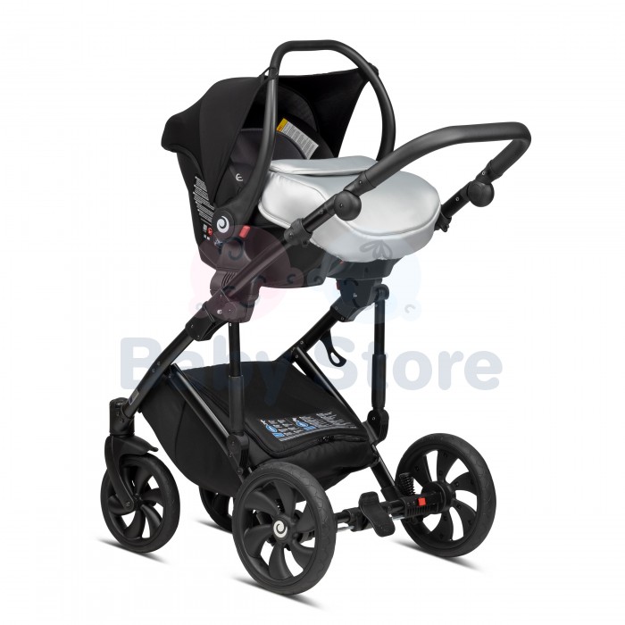 tutis mimi style luxury 3in1 universalus vezimelis silver sviesiai sidabrines spalvos premium modelis