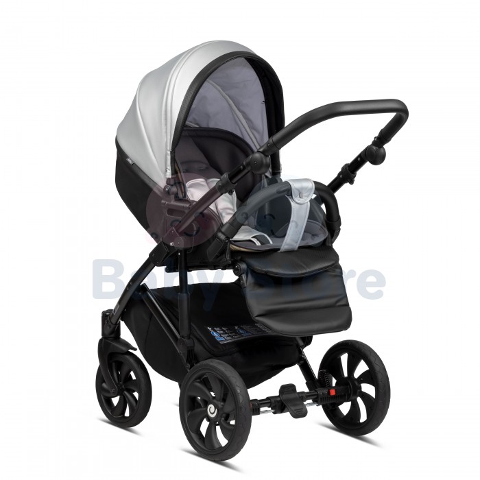 tutis mimi style luxury 3in1 universalus vezimelis silver sviesiai sidabrines spalvos premium modelis