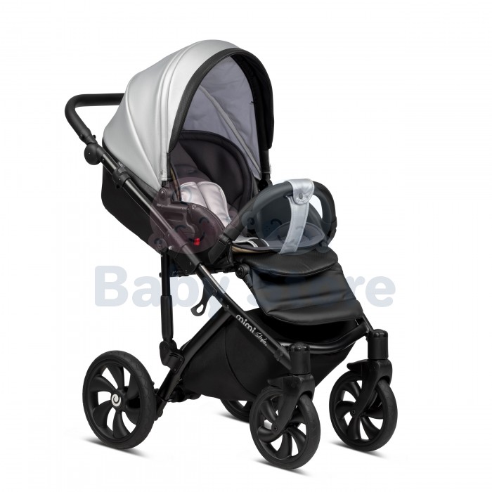 tutis mimi style luxury 3in1 universalus vezimelis silver sviesiai sidabrines spalvos premium modelis