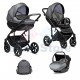 tutis mimi style luxury 3in1 universalus vezimelis anthracite tamsiai pilkos premium spalvos modelis