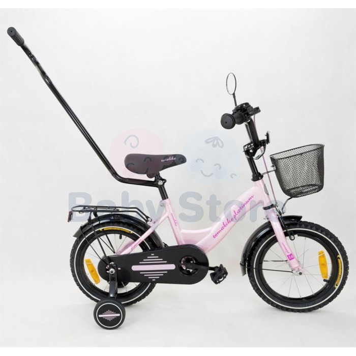 TomaBike vaikiškas dviratis 14 Platinum Pink