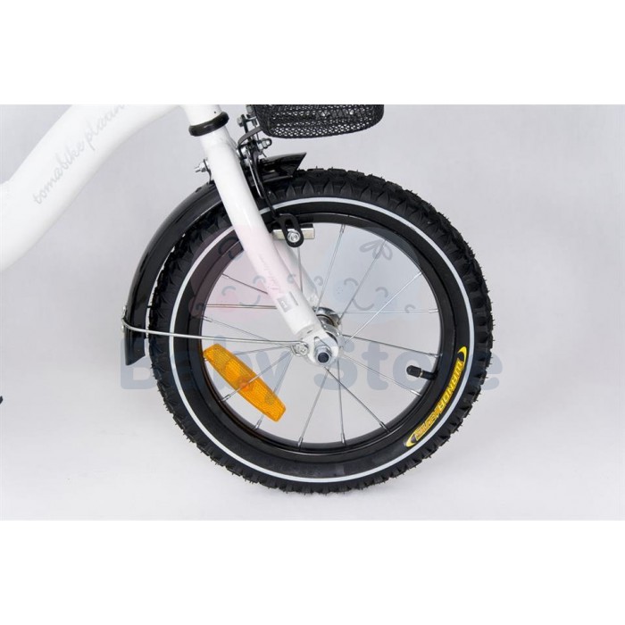 TomaBike vaikiškas dviratis 14 Platinum White