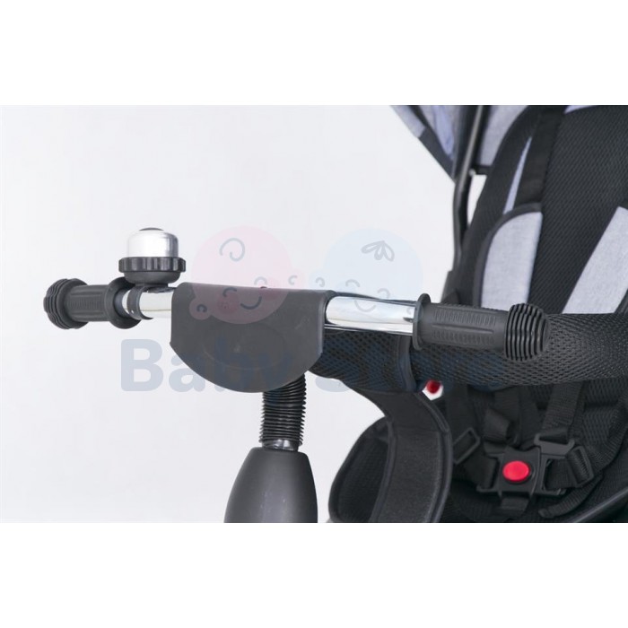 Vaikiškas triratukas TomaBike Chiron Grey su stumimo rankena iš šono