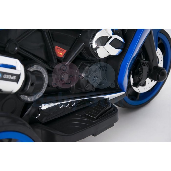 1300ST Blue elektrinis motociklas vaikams su ratukais ir LED žibintais