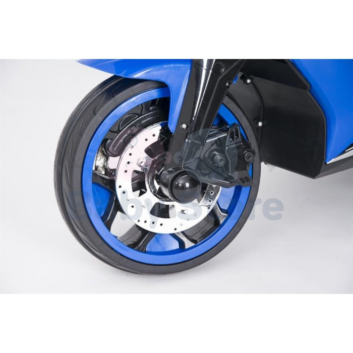 1300ST Blue elektrinis motociklas vaikams su ratukais ir LED žibintais