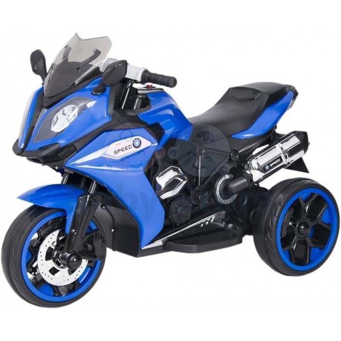 1300ST Blue elektrinis motociklas vaikams su ratukais ir LED žibintais