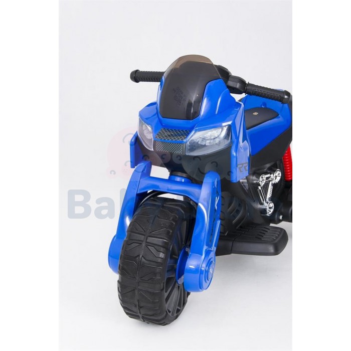 SMT-7788 Blue elektrinis motociklas vaikams su LED žibintais ir atraminiais ratukais