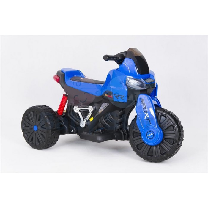 SMT-7788 Blue elektrinis motociklas vaikams su LED žibintais ir atraminiais ratukais