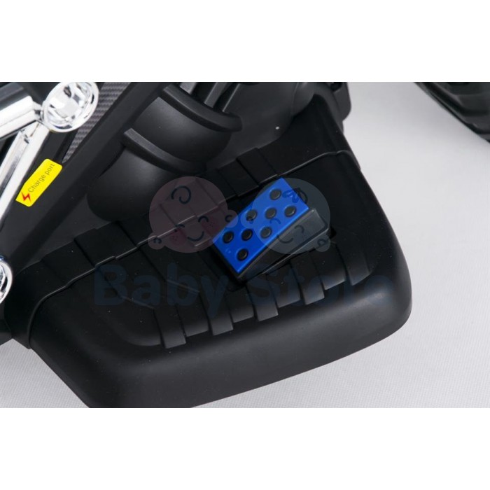 SMT-7788 Blue elektrinis motociklas vaikams su LED žibintais ir atraminiais ratukais