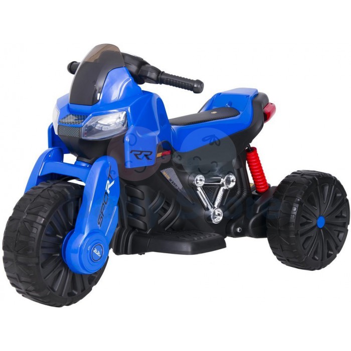 SMT-7788 Blue elektrinis motociklas vaikams su LED žibintais ir atraminiais ratukais