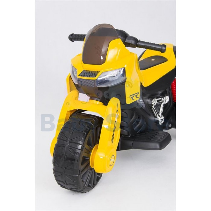 SMT-7788 Yellow elektrinis motociklas vaikams su LED žibintais ir atraminiais ratukais