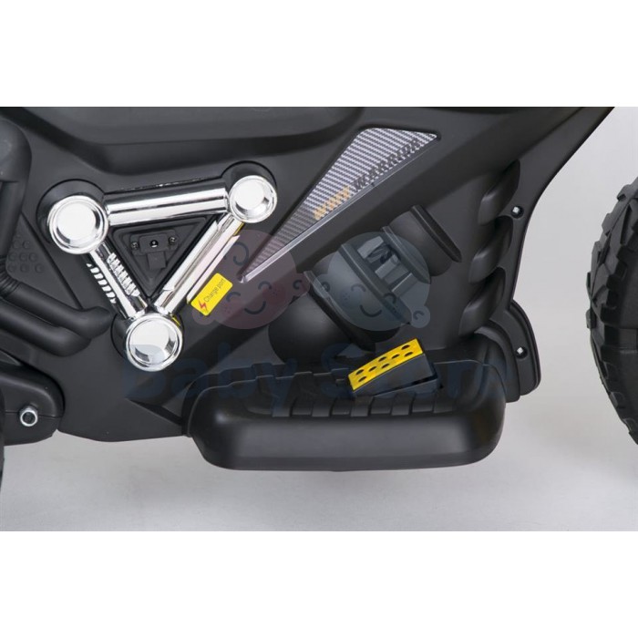 SMT-7788 Yellow elektrinis motociklas vaikams su LED žibintais ir atraminiais ratukais
