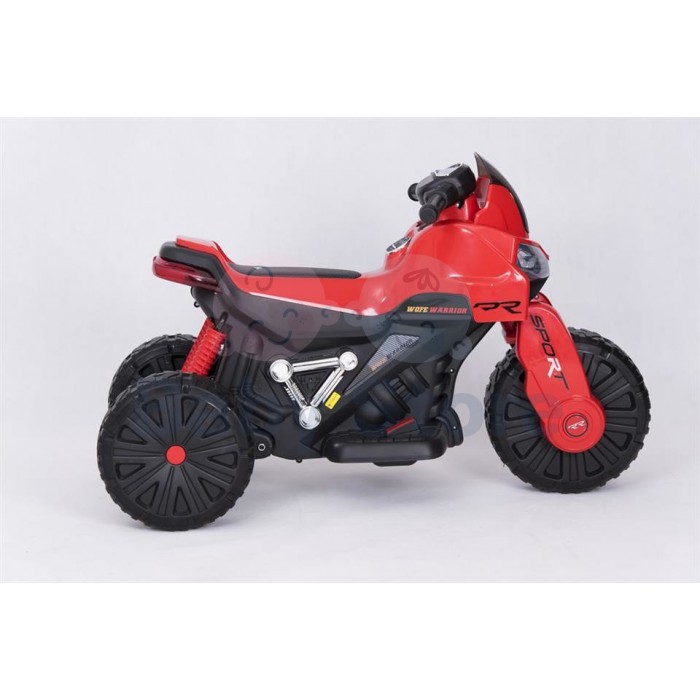 SMT-7788 Red elektrinis motociklas vaikams su ratukais ir LED apšvietimu