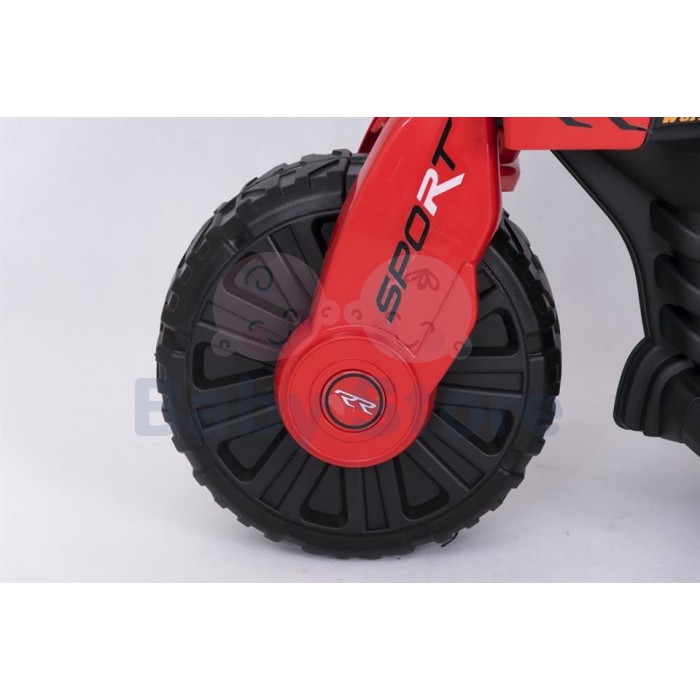 SMT-7788 Red elektrinis motociklas vaikams su ratukais ir LED apšvietimu