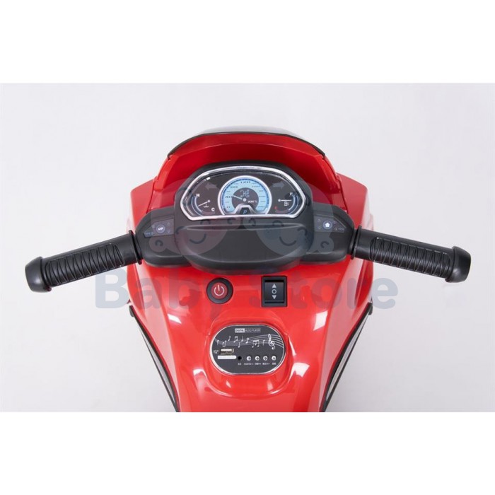 SMT-7788 Red elektrinis motociklas vaikams su ratukais ir LED apšvietimu