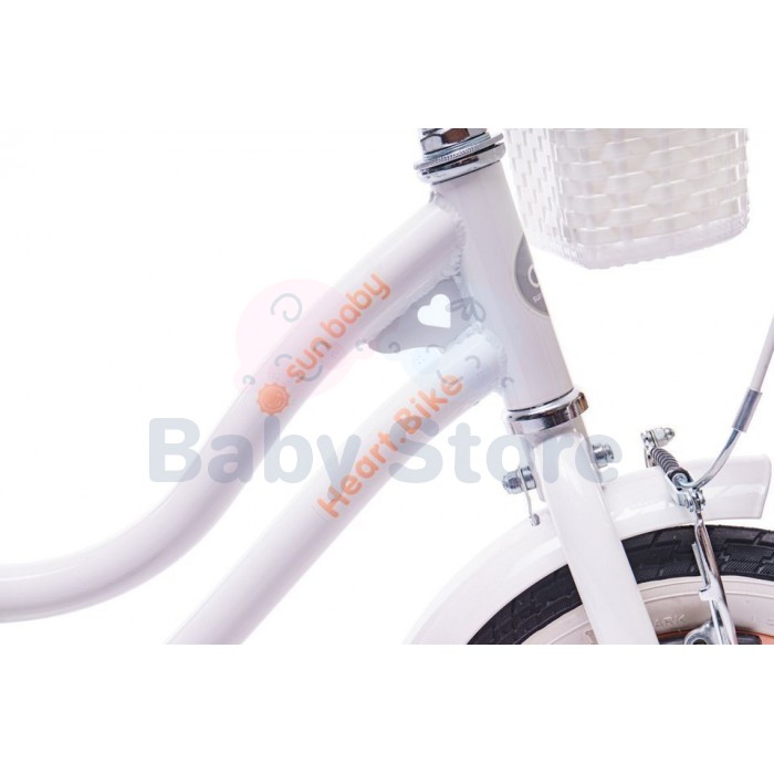Sun Baby Heart Bike White Peach 12 colių vaikiškas dviratis