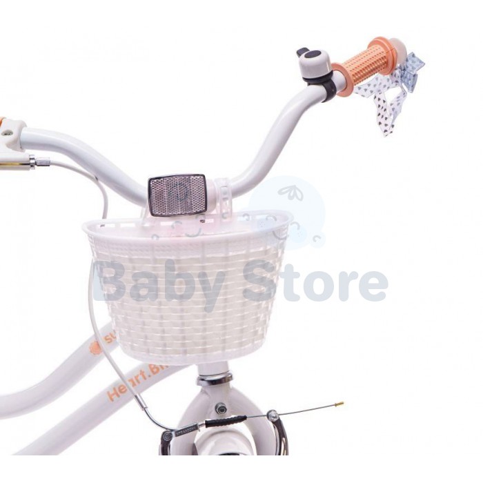 Sun Baby Heart Bike White Peach 12 colių vaikiškas dviratis