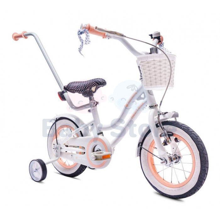 Sun Baby Heart Bike White Peach 12 colių vaikiškas dviratis