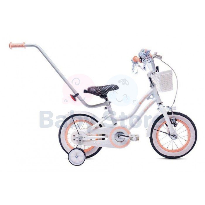 Sun Baby Heart Bike White Peach 12 colių vaikiškas dviratis