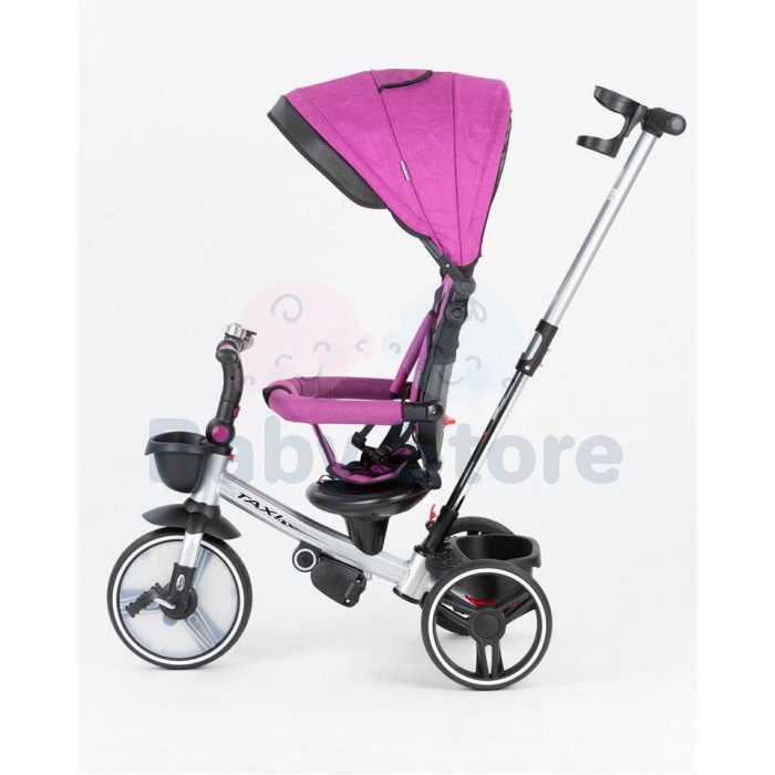 Baby Mix TAXI Pink triratukas su rankena ir apsauginiu lanku