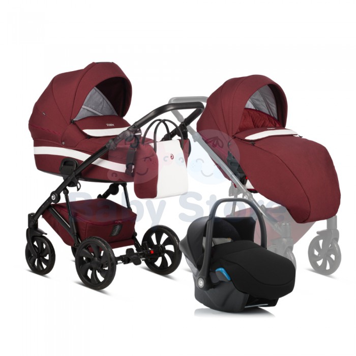 tutis zippy 3in1 universalus vezimelis cherry ryskiai raudonos spalvos lengvas modelis