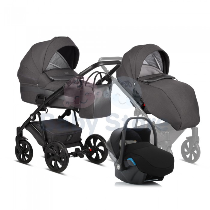 tutis zippy 3in1 universalus vezimelis dark grey tamsiai pilkos spalvos modelis