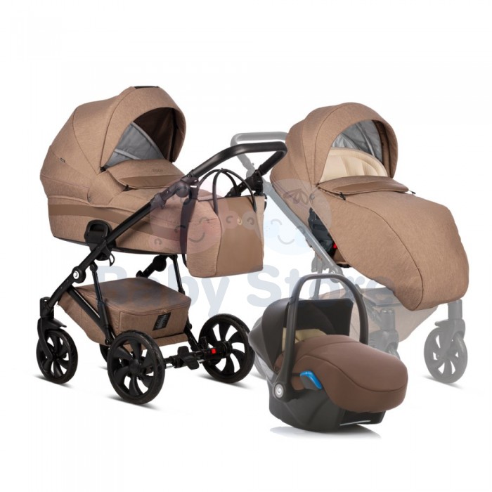 tutis zippy 3in1 universalus vezimelis brown rudos spalvos patogus modelis